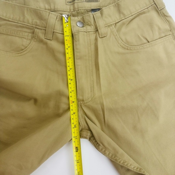 Carhartt Relaxed Fit Khaki Rugged Flex/Carvas 5-Pocket Work Pant (Size: 33x28) - Picture 6 of 13